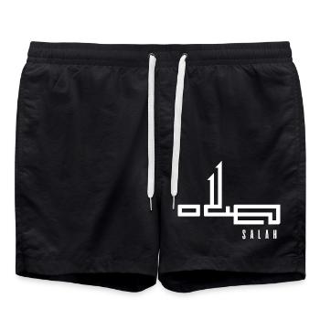 Salah auf Arabisch - Gebet - Badeshorts - Schwarz - Vorne - AI Model Male 185 light (185cm)
