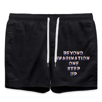Your imagination is your power - Swim Trunks - black - Front - AI Model Male 185 light (185cm)