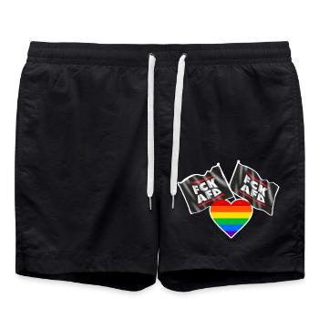 LGBTQ+ - FCKAFD - Badeshorts - Schwarz - Vorne - AI Model Male 185 light (185cm)
