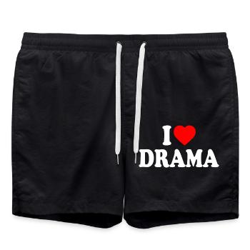 I love drama - Short de bain - noir - Devant - AI Model Male 185 light (185cm)