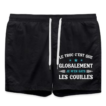 The thing is that I don't give a damn - Swim Trunks - black - Front - AI Model Male 185 light (185cm)