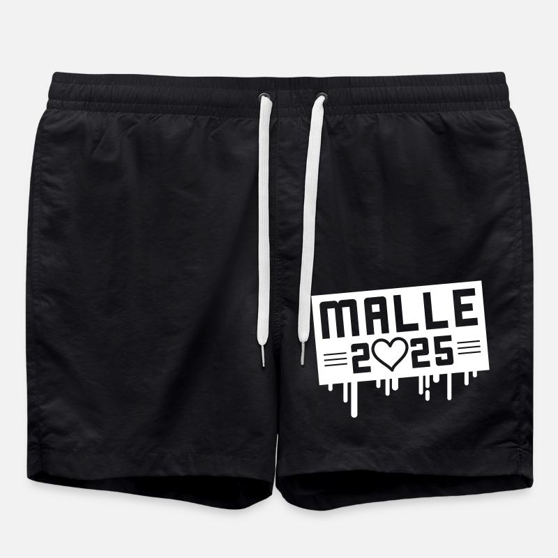 Malle 2025 Herz - Badeshorts - Schwarz