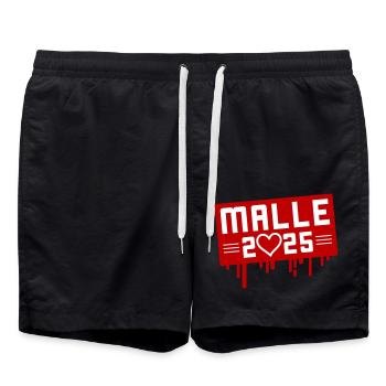 Malle 2025 Coeur - Short de bain - noir - Devant - AI Model Male 185 light (185cm)