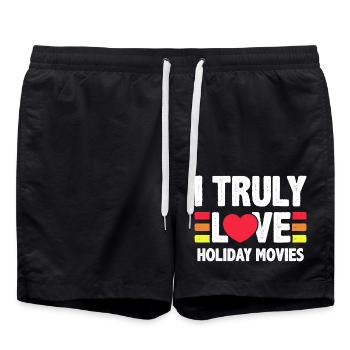 I Truly Love Holiday Movies Design - Swim Trunks - black - Front - AI Model Male 185 light (185cm)