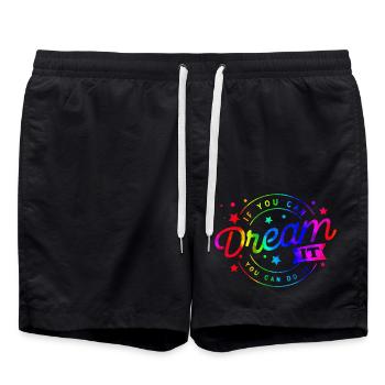 Dream It Citations Positives Citation Amour Mignon - Short de bain - noir - Devant - AI Model Male 185 light (185cm)