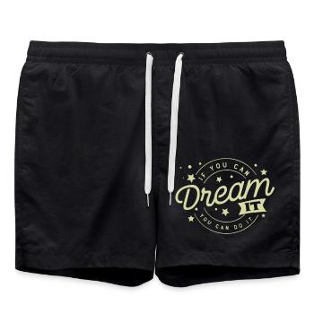 Dream It Citations Positives Citation Amour Mignon - Short de bain - noir - Devant - AI Model Male 185 light (185cm)