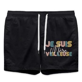 Ich bin Mutter - Badeshorts - Schwarz - Vorne - AI Model Male 185 light (185cm)