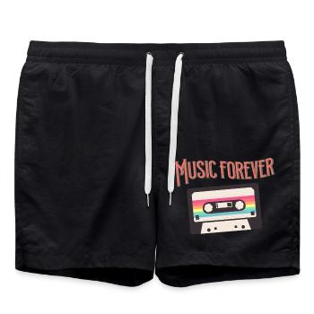 Music forever - Badeshorts - Schwarz - Vorne - AI Model Male 185 light (185cm)