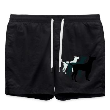 3 Dogs Silhouette Team Crew Friends - Swim Trunks - black - Front - AI Model Male 185 light (185cm)