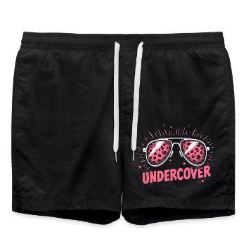 Lunettes de soleil drôles et costume de discours infiltré - Short de bain - noir - Devant - AI Model Male 185 light (185cm)