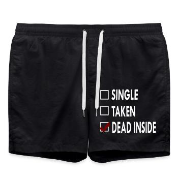 SINGLE DEAD INSIDE - Short de bain - noir - Devant - AI Model Male 185 light (185cm)