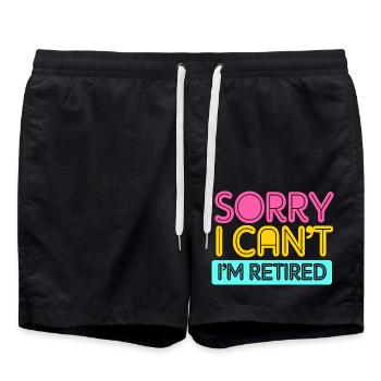 Retirement 2025 Pensioner Pension Pensioner - Swim Trunks - black - Front - AI Model Male 185 light (185cm)