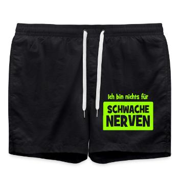 Ich bin nichts für schwache Nerven - Badeshorts - Schwarz - Vorne - AI Model Male 185 light (185cm)
