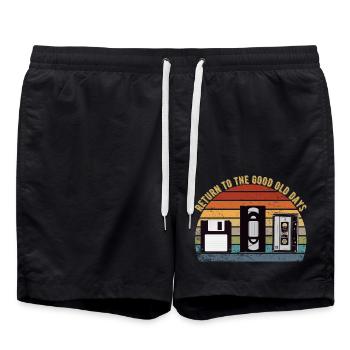 Nostalgie des années 90 - Short de bain - noir - Devant - AI Model Male 185 light (185cm)