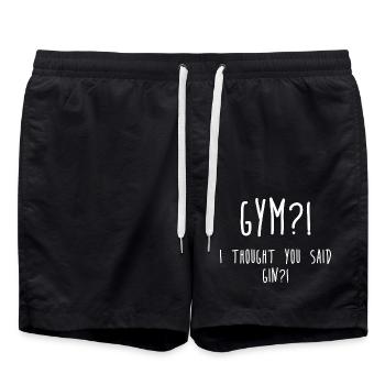 GYMNASE? Je pensais que tu avais dit Gin ?! - Short de bain - noir - Devant - AI Model Male 185 light (185cm)