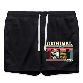 75e anniversaire Original Avril Né en 1951 - Short de bain - noir - Devant - AI Model Male 185 light (185cm)