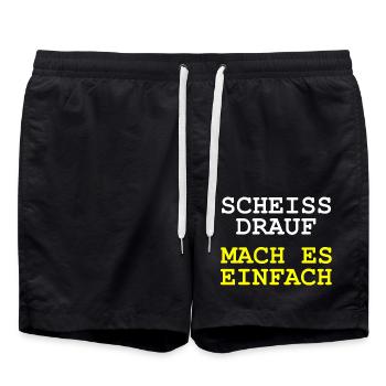 Scheiss drauf - Mach es einfach - Badeshorts - Schwarz - Vorne - AI Model Male 185 light (185cm)