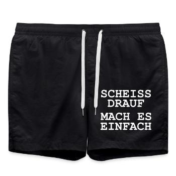 Scheiss drauf - Mach es einfach - Badeshorts - Schwarz - Vorne - AI Model Male 185 light (185cm)
