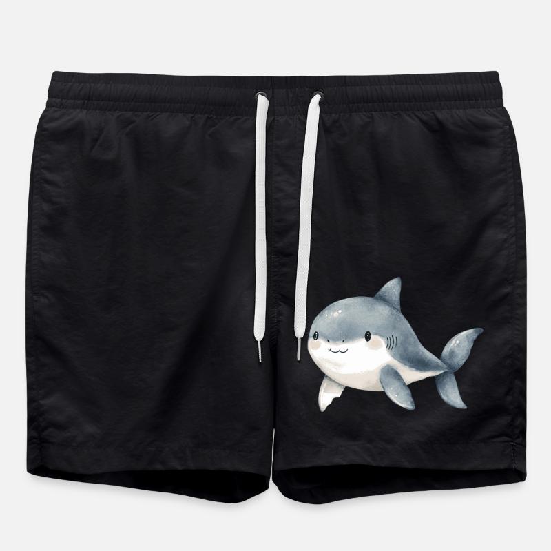 small shark - Swim Trunks - black
