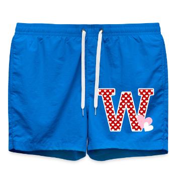 Buchstabe w Herz - Badeshorts - Cobalt blue - Vorne