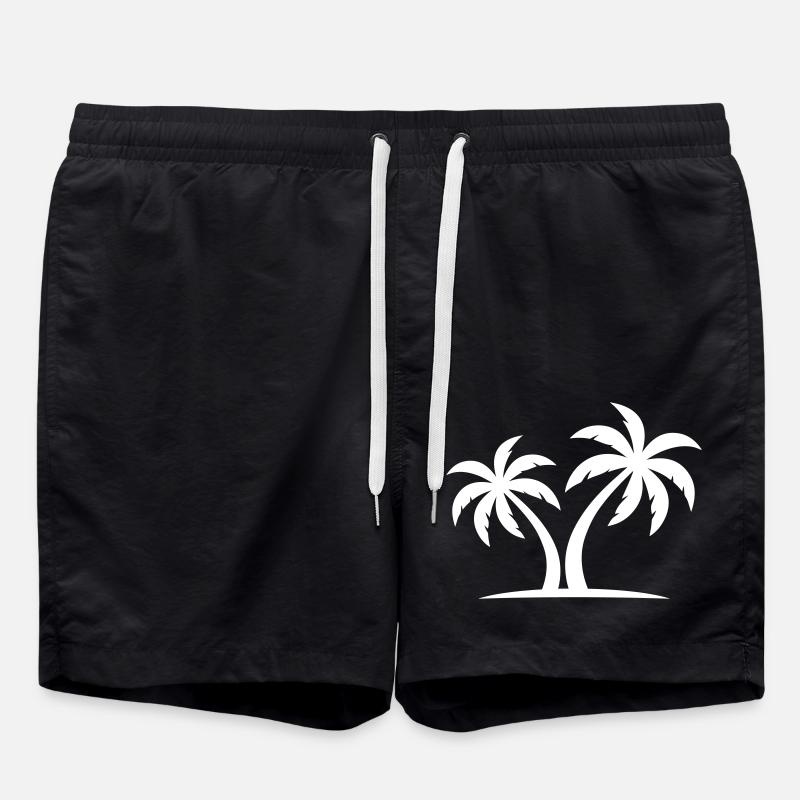 Île symbole de palmier - Short de bain - noir