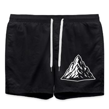 Berg Alpen Symbol - Badeshorts - Schwarz - Vorne - AI Model Male 185 light (185cm)