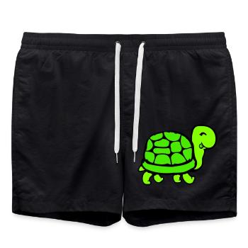 tortue mignon mignon drôle carapace de tortue - Short de bain - noir - Devant - AI Model Male 185 light (185cm)