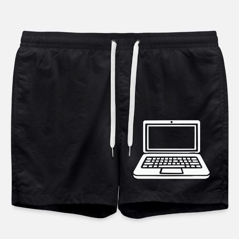 laptop - Swim Trunks - black