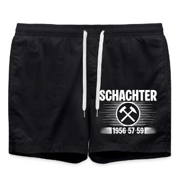 Erzgebirge Schachter - Badeshorts - Schwarz - Vorne - AI Model Male 185 light (185cm)