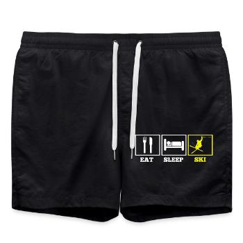 eat sleep SKI - Badeshorts - Schwarz - Vorne - AI Model Male 185 light (185cm)