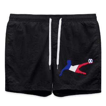 French footballer - Swim Trunks - black - Front - AI Model Male 185 light (185cm)