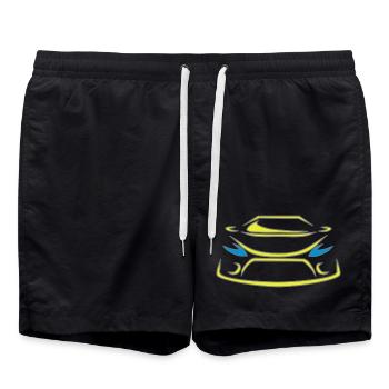 Voiture de course Freestyle Design ✔ - Short de bain - noir - Devant - AI Model Male 185 light (185cm)