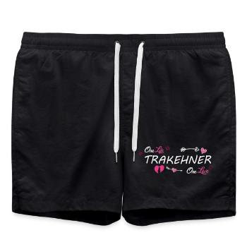 One Love One Life Trakehner Pferd - Badeshorts - Schwarz - Vorne - AI Model Male 185 light (185cm)