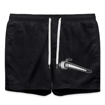 DJ-System, Djing, Needle, Turntablism - Badeshorts - Schwarz - Vorne - AI Model Male 185 light (185cm)