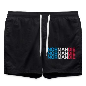 NORMANDIE France France Drapeau - Short de bain - noir - Devant - AI Model Male 185 light (185cm)