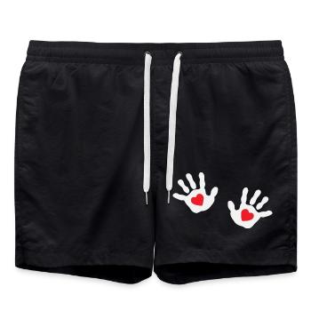Baby Haende Baby haende Herz - Badeshorts - Schwarz - Vorne - AI Model Male 185 light (185cm)