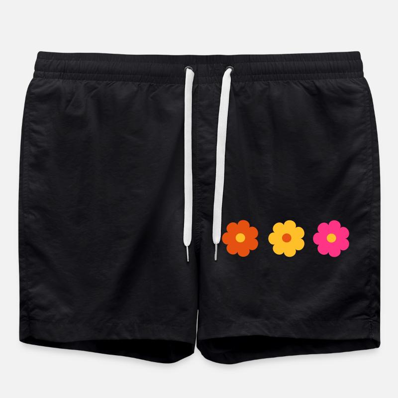 6254398 128984759 fleurs - Short de bain - noir