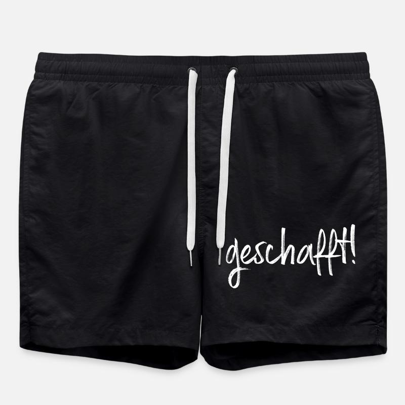 geschafft! Ziel erreicht Geschenkidee Prüfung - Badeshorts - Schwarz