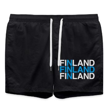 Drapeau de la FINLANDE - Short de bain - noir - Devant - AI Model Male 185 light (185cm)
