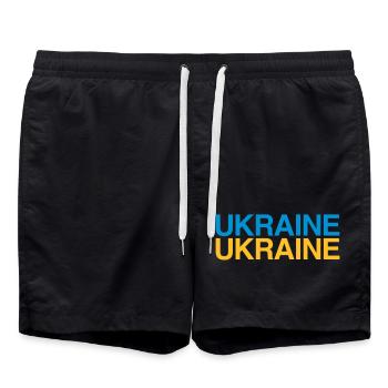 UKRAINE Drapeau ukrainien - Short de bain - noir - Devant - AI Model Male 185 light (185cm)