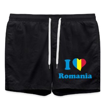 I love Romania - Swim Trunks - black - Front - AI Model Male 185 light (185cm)