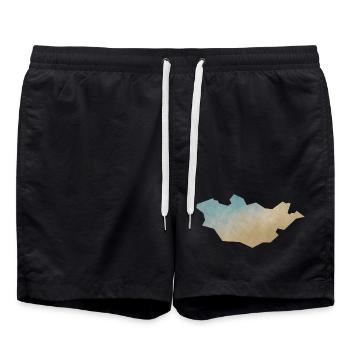 Mongolia - Badeshorts - Schwarz - Vorne - AI Model Male 185 light (185cm)