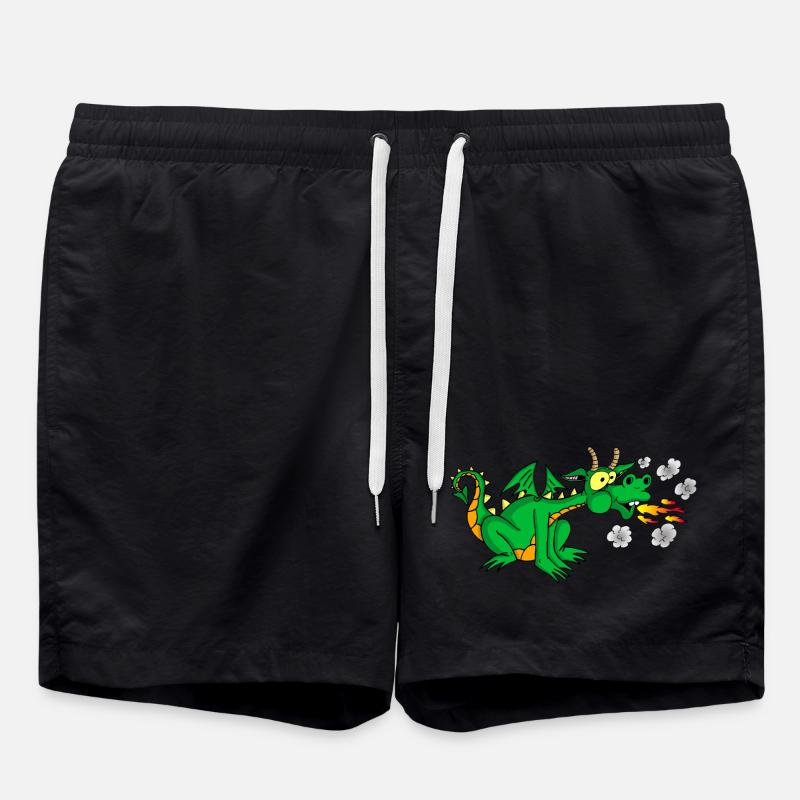 Dragon vert - Short de bain - noir