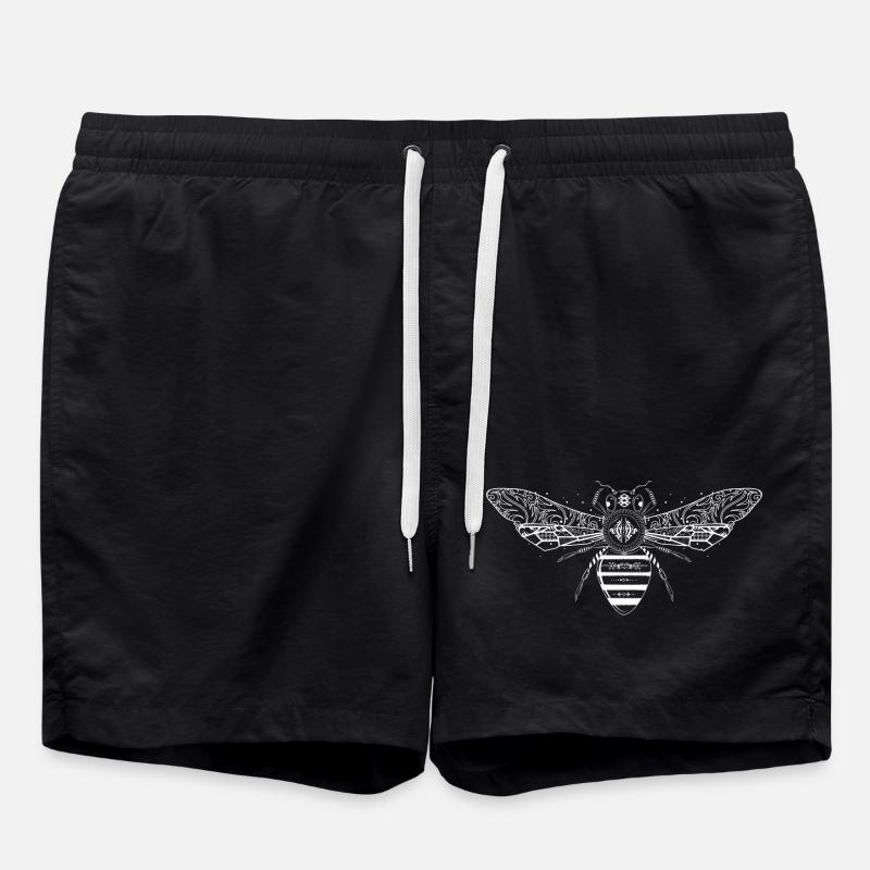 abeille blanche astucieusement conçue - Short de bain - noir