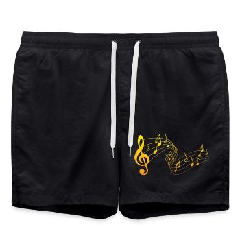 Notes de musique - Short de bain - noir - Devant - AI Model Male 185 light (185cm)