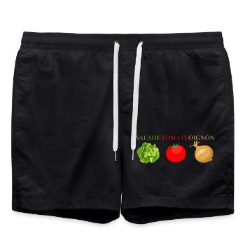 salade tomate oignon - Short de bain - noir - Devant - AI Model Male 185 light (185cm)