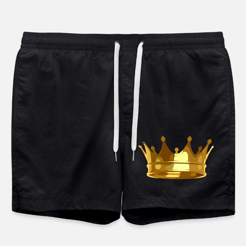 Krone Du bist der King König - Badeshorts - Schwarz