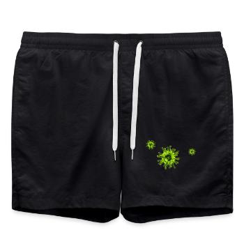 NeonVirus Muster - Badeshorts - Schwarz - Vorne - AI Model Male 185 light (185cm)