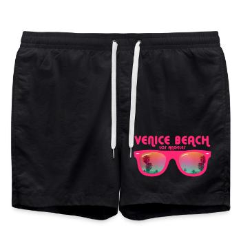 Venice Beach Los Angeles - Swim Trunks - black - Front - AI Model Male 185 light (185cm)