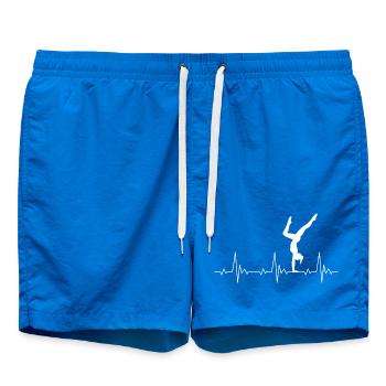 Calisthenics handstand heartbeat female athlete - Swim Trunks - cobalt blue - Front